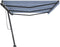 vidaXL - Luifel - vrijstaand - handmatig - uittrekbaar - 600x300 - cm - blauw - en - wit
