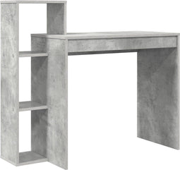 vidaXL - Bureau - met - Opslag - Beton - Grijs - 100x40x90 - cm - Gelaagd - Hout