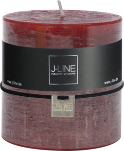 J-Line cilinderkaars Kers - rood - 64U - 6 stuks