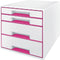 Ladenblok Leitz WOW Cube 4 laden roze