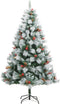 vidaXL - Kunstkerstboom - met - scharnieren - dennenappels - en - bessen - 180 - cm