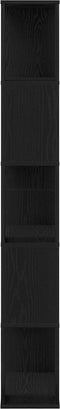vidaXL - Boekenkast - 5-Laags - Zwart - Eiken - 45x23,5x162,5 - cm - Bewerkt - Hout