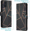 iMoshion Hoesje Geschikt voor Samsung Galaxy A51 Hoesje Met Pasjeshouder - iMoshion Design Softcase Bookcase - Goud / Zwart / Black Graphic
