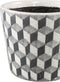 PTMD Beire Black White Terracotta Pot Round Geo Print XL