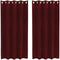 vidaXL - Zwarte - Outdoorgordijnen - met - Oogjes - 2 - stuks - Bordeauxrood - Velours