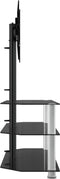 vidaXL - Tv-standaard - hoek - 3-laags - voor - 32-70 - inch - zwart - en - zilverkleur