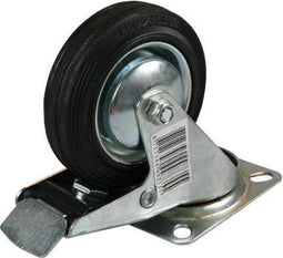 Benson Zwenkwiel met rem - Ø 160 mm - Draaglast 130 kg - Slijtvast rubber - Verzinkt staal