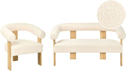 ILBRO - Bankenset - Gebroken wit/Lichtbruin - Bouclé