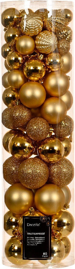 Kerstbal dia. 8 cm light gold