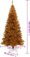 vidaXL - Kunstkerstboom - met - standaard - 240 - cm - PET - goudkleurig