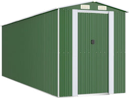 vidaXL - Tuinschuur - 192x606x223 - cm - gegalvaniseerd - staal - groen