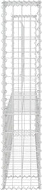 vidaXL - Schanskorf - U-vormig - met - 8 - palen - 860x20x200 - cm - ijzer