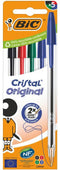 BIC 516346, Stick balpen, Navulbaar, Zwart, Blauw, Groen, Rood, 5 stuk(s), Medium