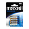 Maxell Battery Alkaline LR-03 AAA - Batterijen - 4 stuks (4-pack)