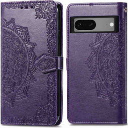 iMoshion Hoesje Geschikt voor Google Pixel 7 Hoesje Met Pasjeshouder - iMoshion Mandala Bookcase - Paars