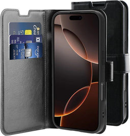 Behello iPhone 16 Pro - Gel Wallet Hoesje - 3 Kaarten - Zwart
