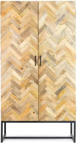 Liviza Visgraat kast Vicent - Mangohout - Rechthoek Hout - 200 cm , 105 cm , 45 cm