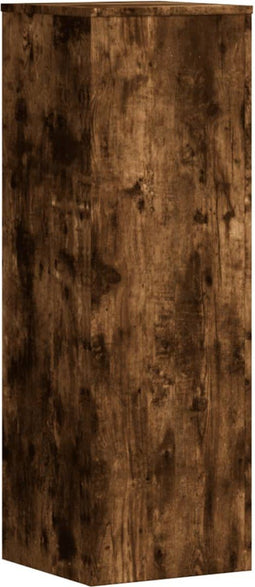 vidaXL - Plantenstandaard - 33x33x100 - cm - bewerkt - hout - gerookt - eikenkleurig