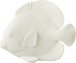 J-Line decoratie Vis Plat - polyresine - wit - small