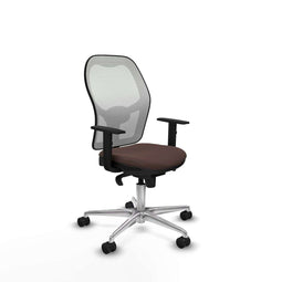 Piqueras y Crespo 1D086N0 - Bureaustoel - Hoogteverstelbaar met armleuning - Wit Donkerbruin