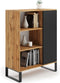 Boekenkast - industrieel - 40x90x116cm - zwart bruin