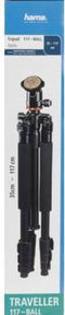 Hama Traveller 117 - Driepootstatief - Aluminium 4000 g draaggewicht - Zwart
