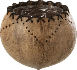J-Line bloempot + Plastiek Kokosnoot - jute - naturel - 2 stuks - Ø 14 cm