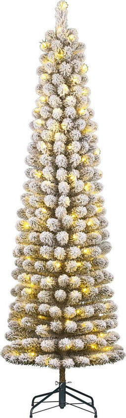 Black Box Trees Charlton - Smalle Kunstkerstboom met 120 LED Lampjes - H185 x Ø53 cm - Groen Frosted