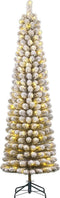 Black Box Trees Charlton - Smalle Kunstkerstboom met 120 LED Lampjes - H185 x Ø53 cm - Groen Frosted
