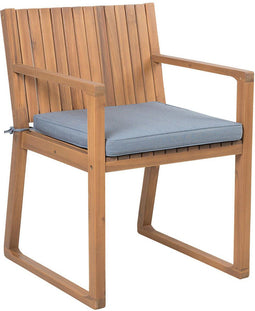 SASSARI - Tuinset voor 8 - Lichte houtkleur/Blauw - Acaciahout