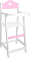 Engelhart - Poppen kinderstoeltje - Hout - Wit met roze - Met hartje