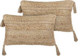 SIUM - Sierkussen set van 2 - Beige - 30 x 50 cm - Jute