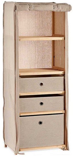 Planken Beige Hout Stof (28 x 113 x 42 cm)