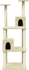vidaXL - Kattenmeubel - met - sisal - krabpalen - 141 - cm - lichtgrijs