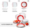 Vancasso Malacasa Felisa - 18-delige Porseleinen Dinerset - Wit/Rood (6 stuks)