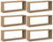 vidaXL - Wandschappen - kubus - 6 - st - 60x15x23 - cm - hout - artisanaal - eiken