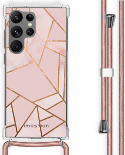 iMoshion Hoesje Geschikt voor Samsung Galaxy S23 Ultra Hoesje Met Koord - iMoshion Design Hoesje met Koord - Roze / Pink Graphic