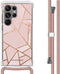 iMoshion Hoesje Geschikt voor Samsung Galaxy S23 Ultra Hoesje Met Koord - iMoshion Design Hoesje met Koord - Roze / Pink Graphic