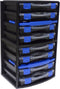 TAYG Sorteerdoos - 388 x 290 x 61 mm - 21 uitneembare bakjes - Transparant Blauw