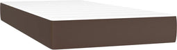 vidaXL - Pocketveringmatras - 90x200x20 - cm - kunstleer - bruin
