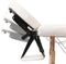 vidaXL - Inklapbare - massagetafel - 3 - zones - met - houten - frame - (creme)
