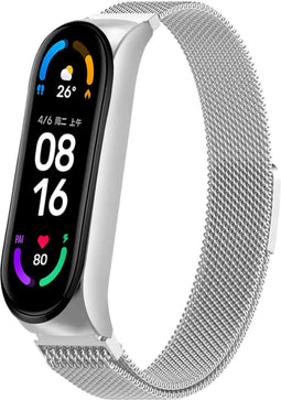 imoshion Milanees magnetisch bandje - Geschikt voor Xiaomi Mi Band 5 / 6 - Zilver