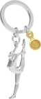 Metalmorphose sleutelhanger gymnast met trofee