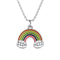 Yolora Kids - Ketting met Regenboog Hanger en Kalpa Camaka Kristallen - Zilver kleurig - 18K Wit Verguld (1 stuk)