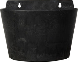 Artstone - Wandhanger Claire - 24x16x18 - Zwart - Bloempot voor binnen en buiten - Milieuvriendelijk - Sterk en licht - Met drainagesysteem