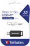Verbatim Store 'n' Go USB-C - USB-stick 32GB - Overdrachtssnelheid tot 100 MB/s - Zwart