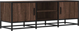 vidaXL - Tv-meubel - 120x35x41 - cm - bewerkt - hout - metaal - bruin - eikenkleur