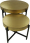 Salontafel - ø70x50/ø50x40- Goud/zwart - Metaal