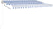 vidaXL - Luifel - handmatig - uittrekbaar - met - LED - 4x3 - m - blauw - en - wit