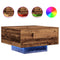 vidaXL - Salontafel - met - LED-verlichting - Oud - Hout - 55x55x31 - cm
